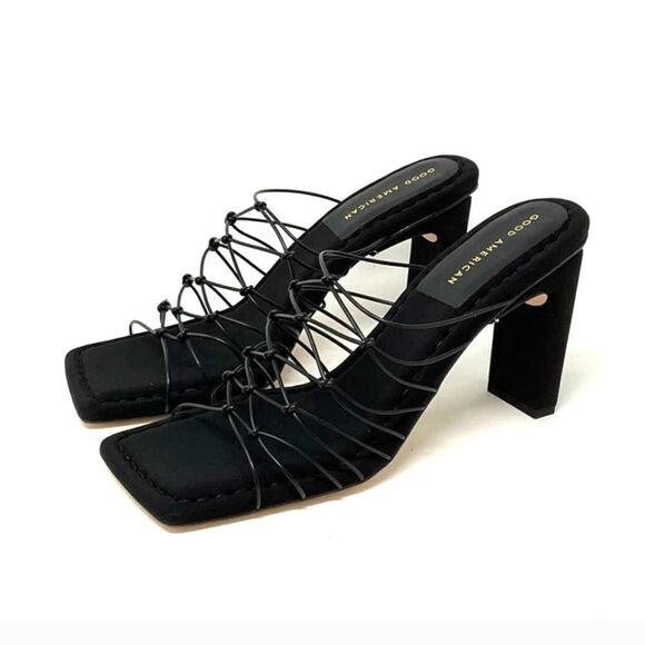 Good American Caged Mule Neoprene Black in 8.5 - Picture 9 of 11